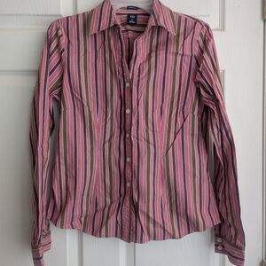 GAP Women's Multicolor Striped Button Down Shirt